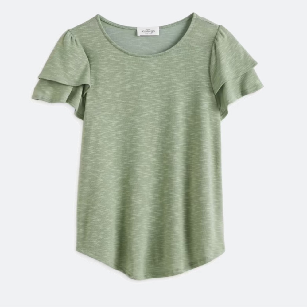 Gilli Kaileigh Tina Short Sleeve Ruffle Tee